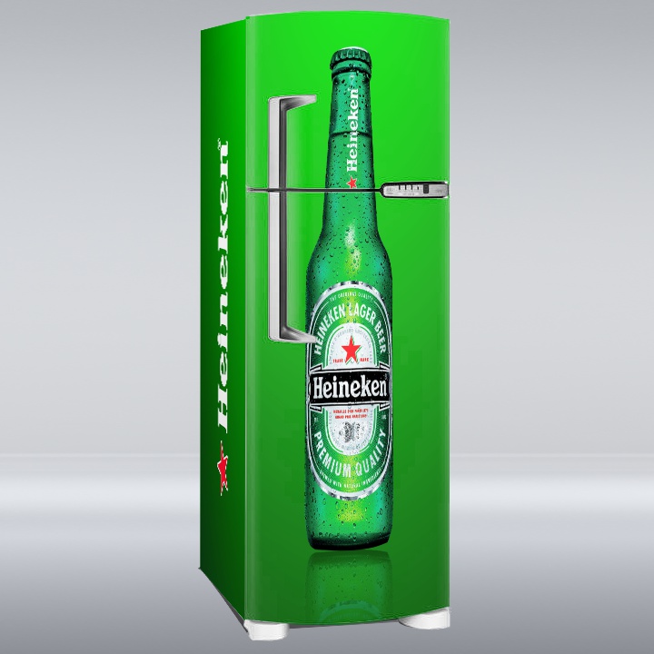 ADESIVO PARA GELADEIRA DUPLEX | TEMA HEINEKEN 